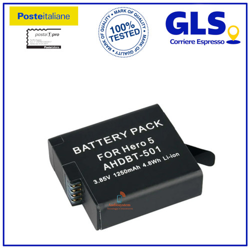 Batteria 1250mah per gopro - batteria,